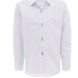 Ticket Print Dress Shirt, White